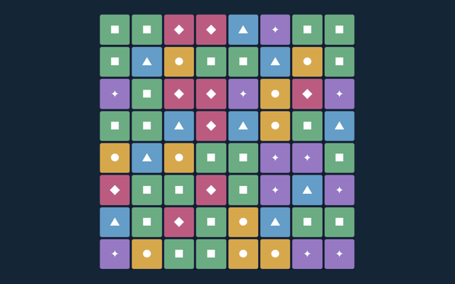 Match Three game board